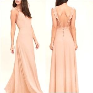 NWT Lulus Meteoric Rise Blush Maxi Dress XS